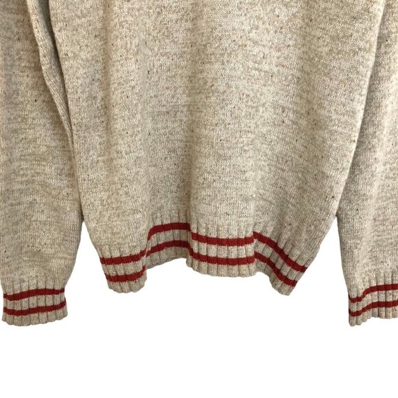 SMARTWOOL The Larimer V-Neck Merino Wool Sweater in Oatmeal Heather - Picture 6 of 9